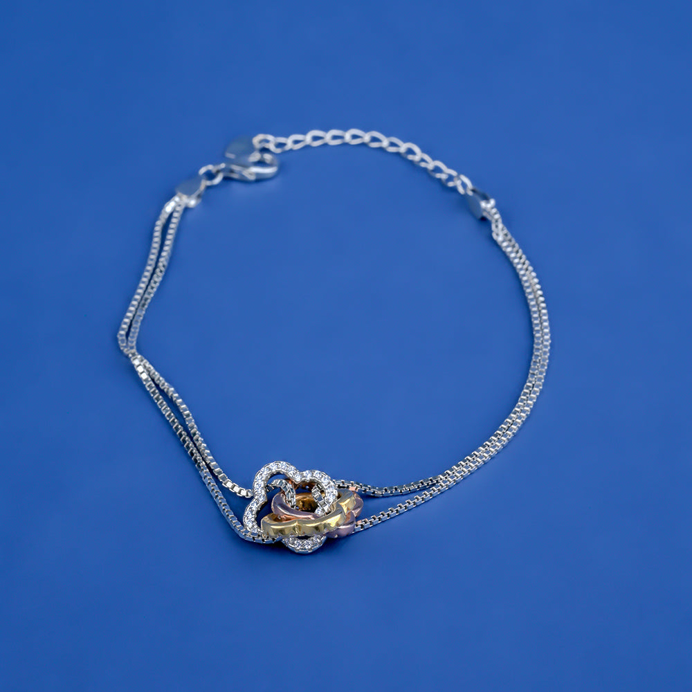 Rose Gold Flower Lucky 925